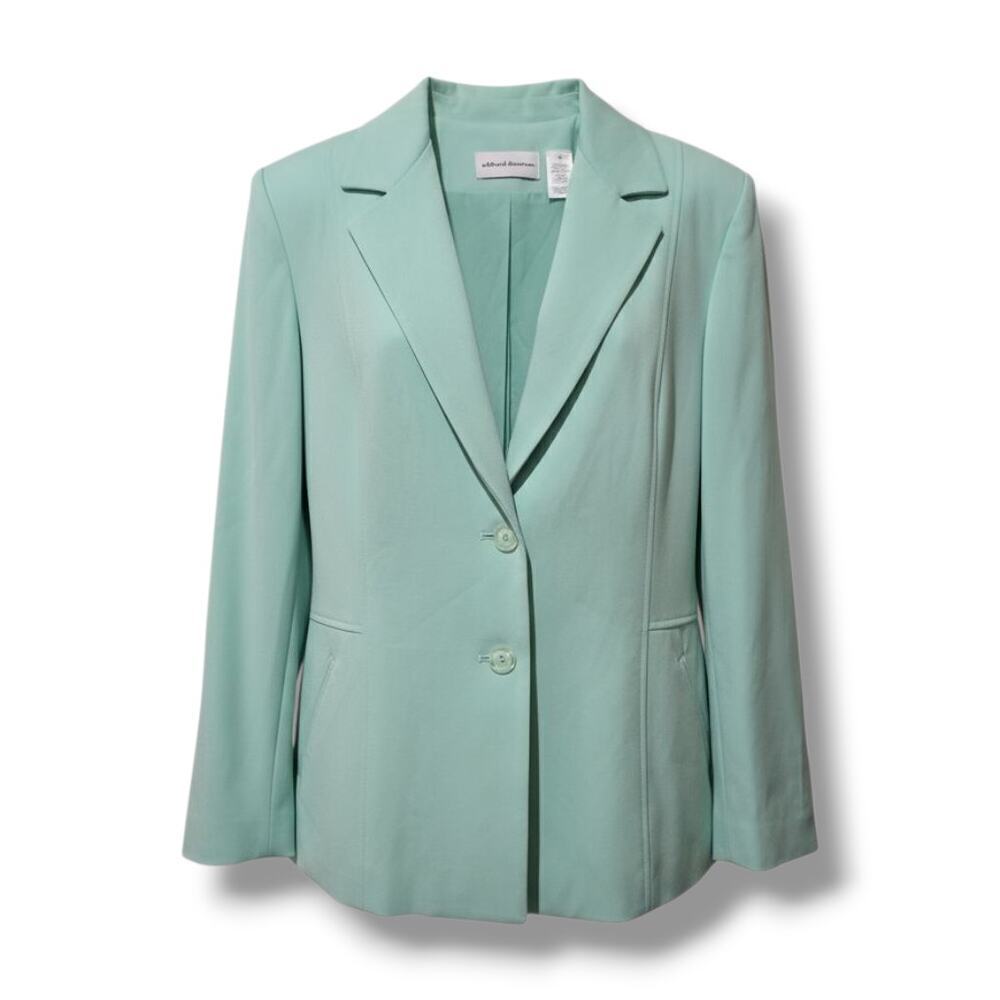 Alfred Dunner Womenโs Aqua Mint Blazer Jacket - Size 14, New